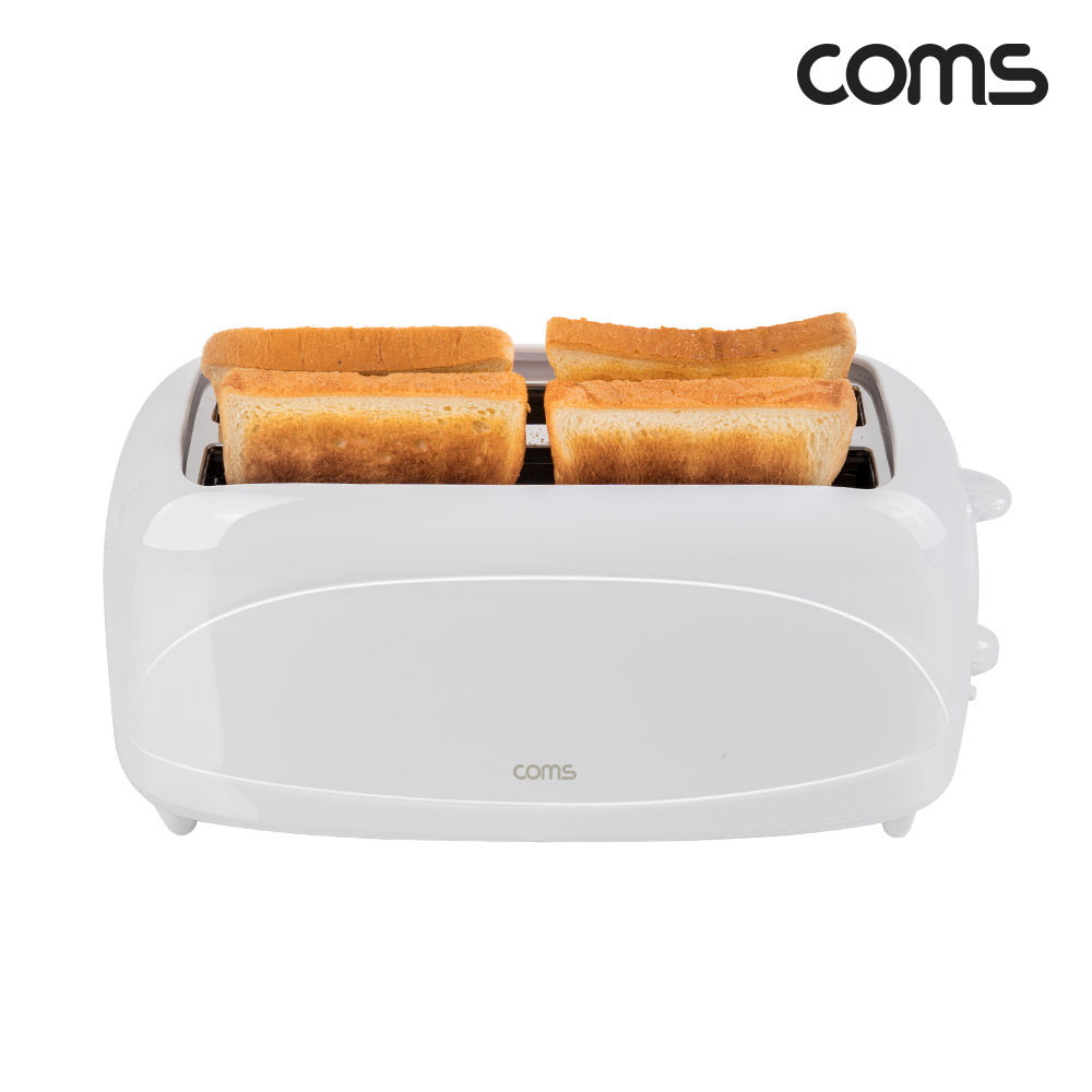 Coms 롱슬롯 토스터 4슬라이스 1000W 넓은 투입구 한번에 4개씩 토스팅 토스터기 토스트기 토스트