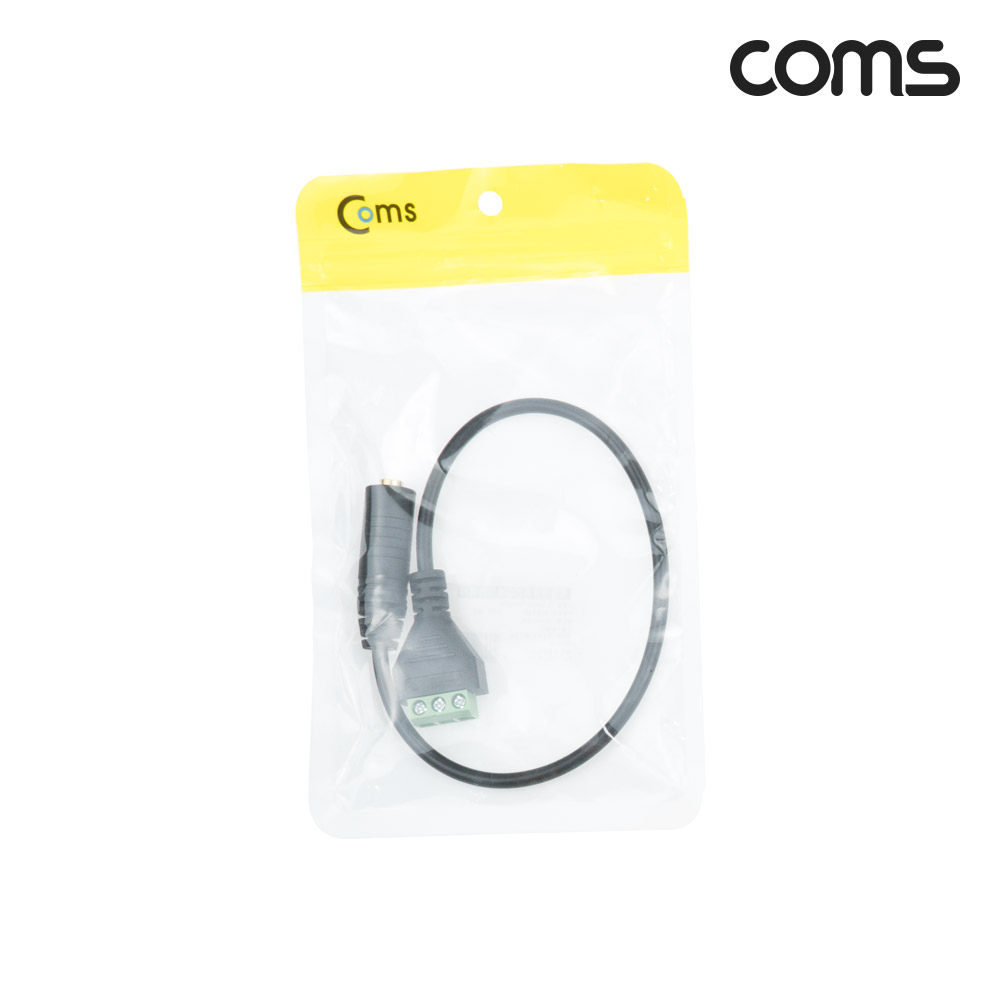 Coms 터미널 변환 케이블, 3.5mm 스테레오 3극 Female to 3Pin 터미널 블록, 30cm, 젠더
