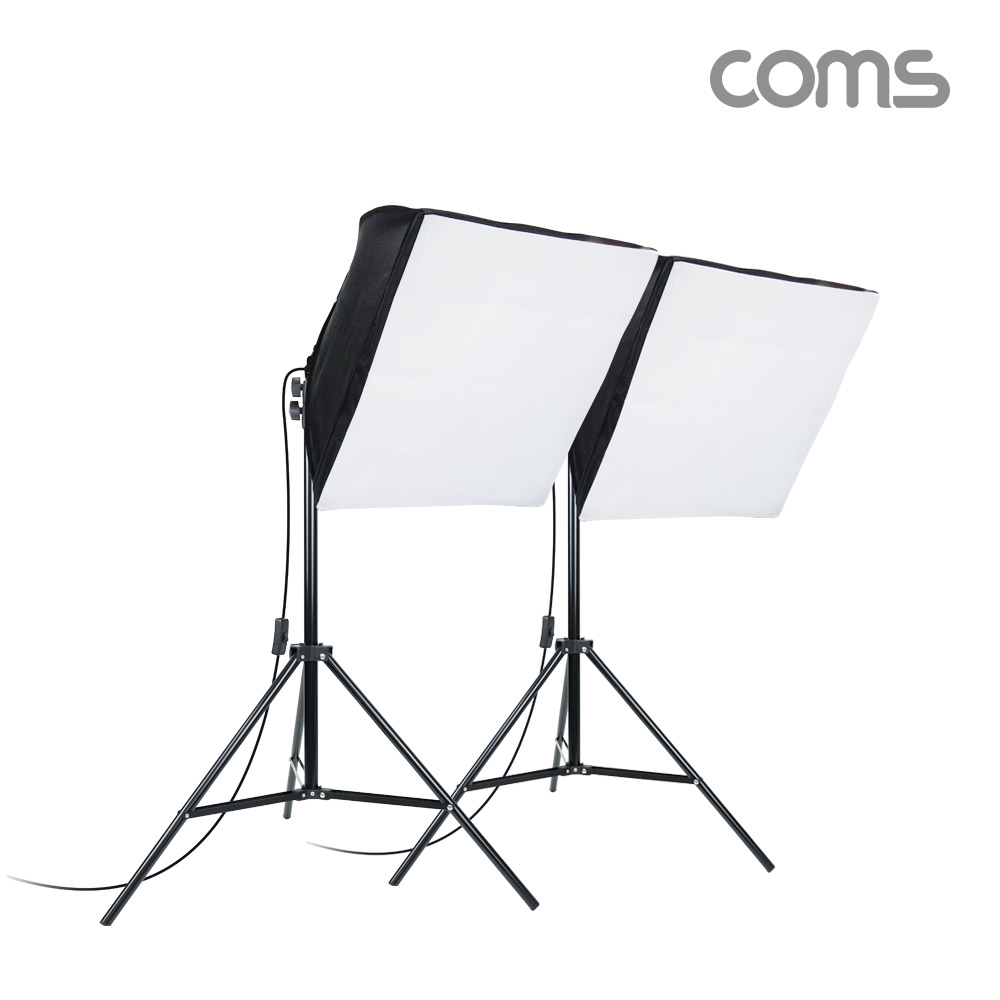 Coms 지속광 소프트 박스 누끼 촬영 세트(소형 100W 2개입), 사각 LED 조명&테이블, 그림자 제거, 접이식 미니 스튜디오, 후보정 작업이 필요없는 제품 촬영 세트, 누끼보드, 제품 상품 사진 촬영 방송 장비, 1인 개인방송 유튜브 쇼핑몰