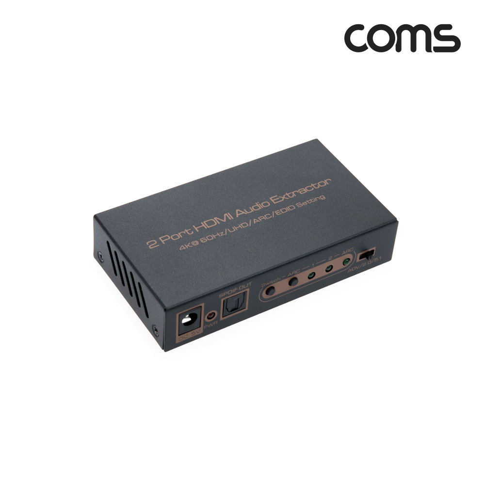 Coms HDMI 2.0 선택기&오디오 컨버터, 사운드, HDMI 선택기(2:1),스위치, 4K@60Hz, HDMI+2RCA+SPDIF