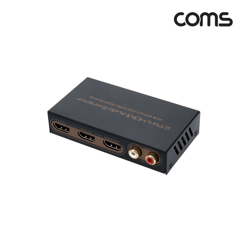 Coms HDMI 2.0 선택기&오디오 컨버터, 사운드, HDMI 선택기(2:1),스위치, 4K@60Hz, HDMI+2RCA+SPDIF
