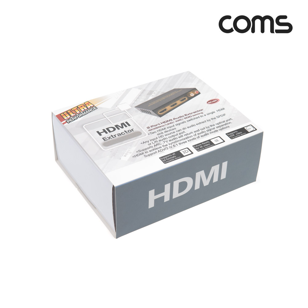 Coms HDMI 2.0 선택기&오디오 컨버터, 사운드, HDMI 선택기(2:1),스위치, 4K@60Hz, HDMI+2RCA+SPDIF