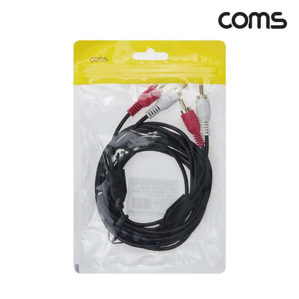 Coms RCA 2선 케이블 3m, 2RCA M to M