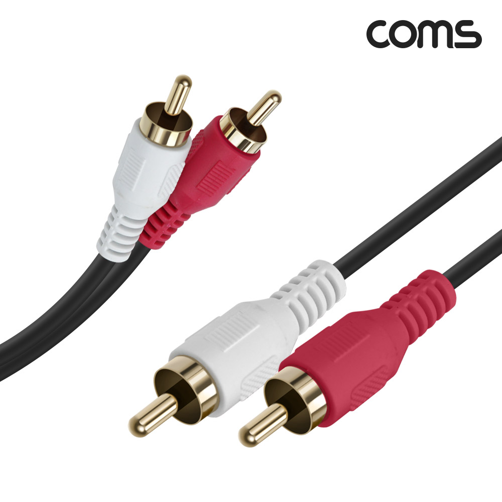 Coms RCA 2선 케이블 2m, 2RCA M to M