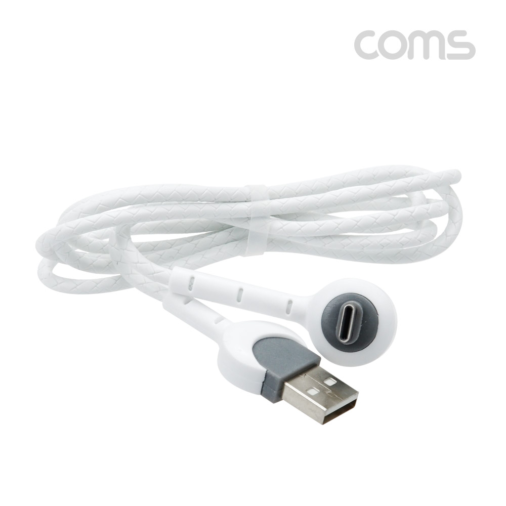 Coms USB 3.1(Type C) 케이블 1M, C타입 60도 꺾임 거치대 겸용, 충전 케이블