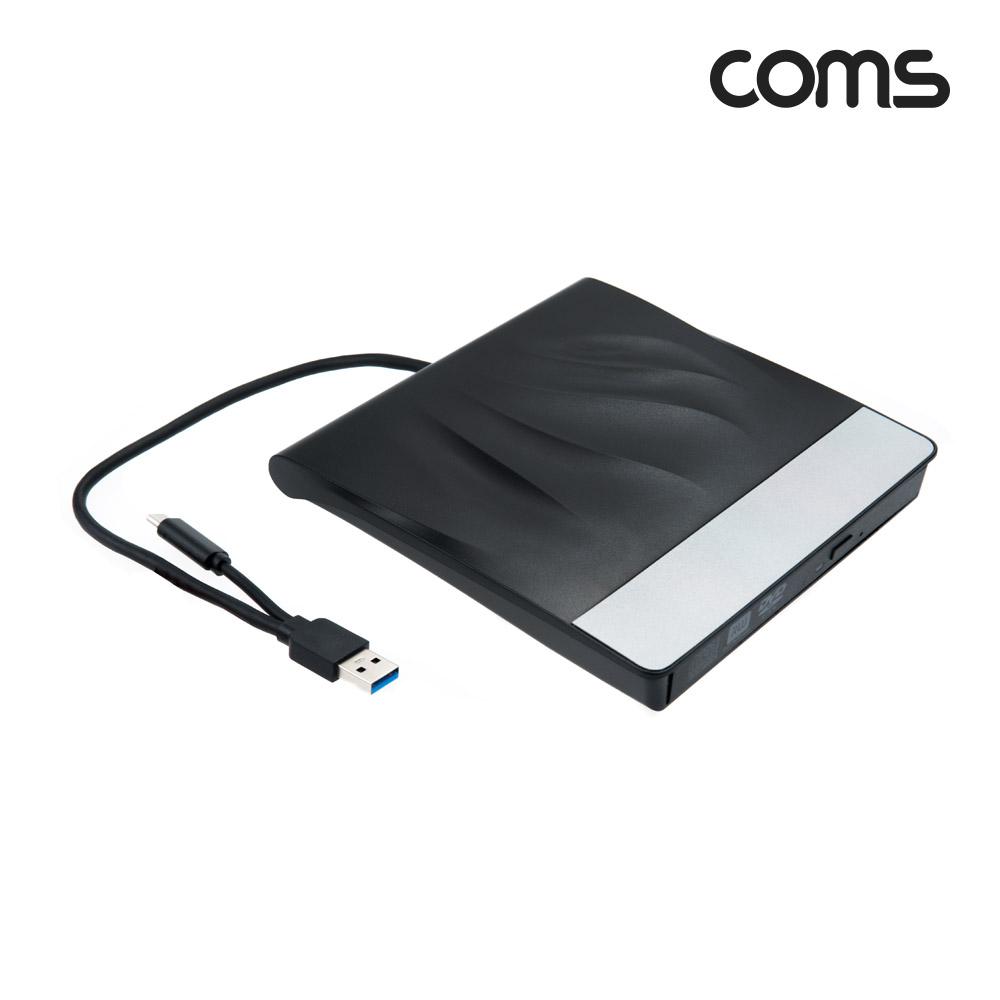 Coms USB 3.0 외장 ODD 케이스, USB 3.1(Type C), CD-ROM 케이스, CD롬 케이스, 12.7mm 규격(ODD 별도구매)