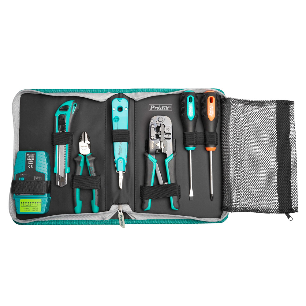 Prokit 네트워크 설치 공구세트 (PK-2636), Cat5/6 테스트 장비, 툴 키트 모음