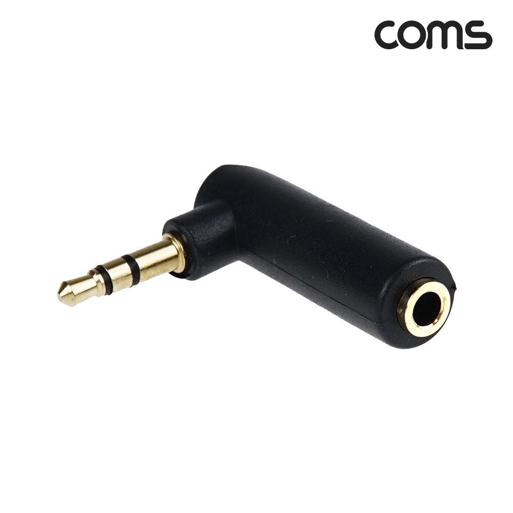 Coms 3극 3.5Ø 스테레오 꺾임 꺽임 연장 젠더 (M/F), stereo, AUX