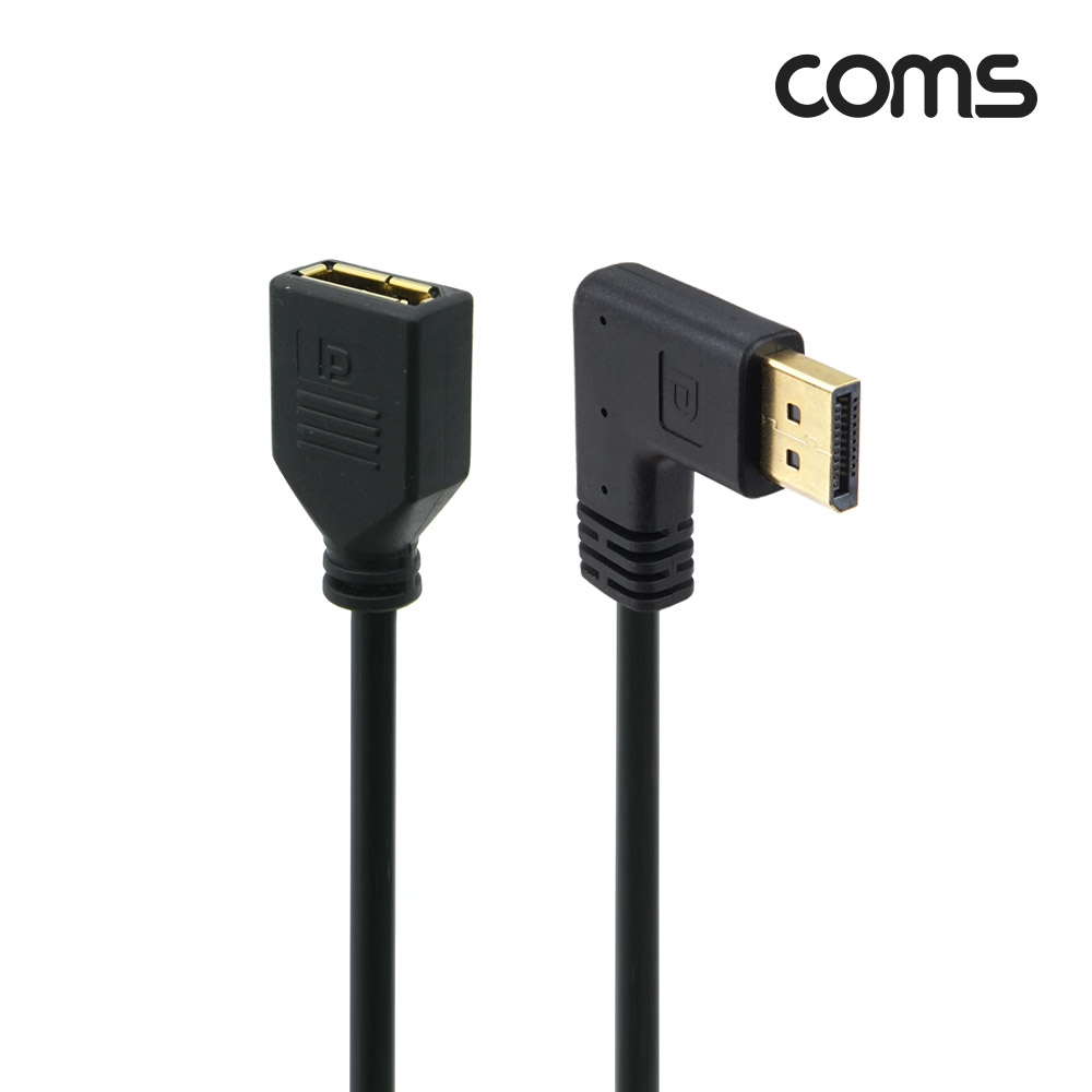 Coms 디스플레이 포트 젠더 연장 케이블 DP(M) 우향꺾임(꺽임)/DP(F) 30cm/DisplayPort