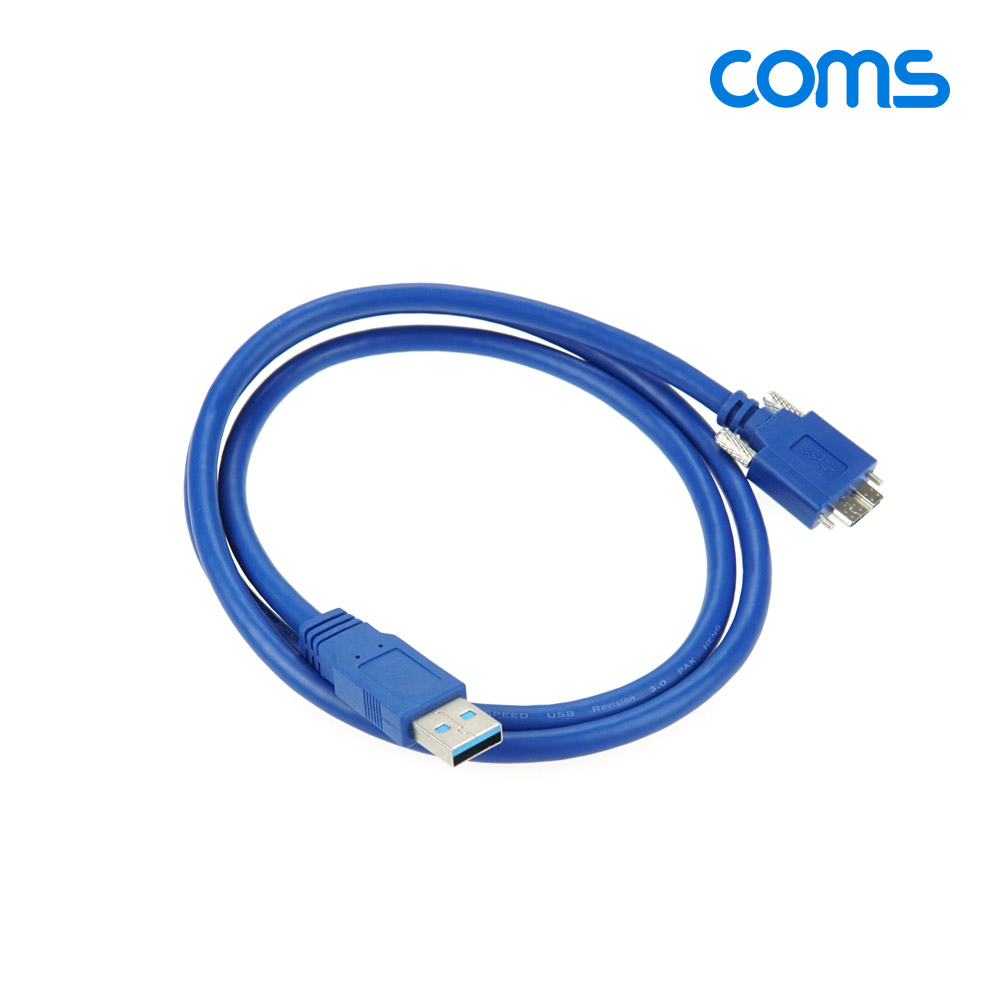 Coms USB 3.0/Micro USB(B) 케이블, 젠더, 나사 고정, Micro B(M)/A(M), 1M
