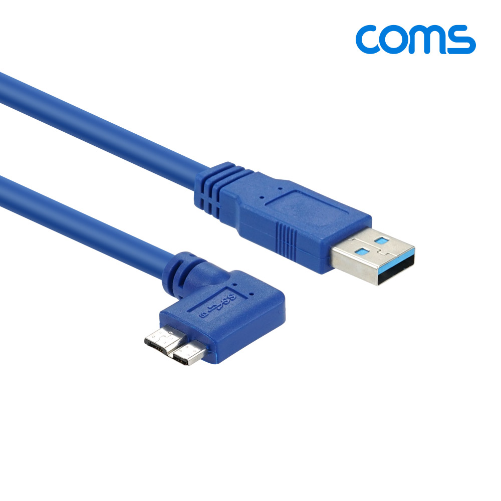 Coms USB 3.0/Micro USB(B) 케이블, 젠더, 꺾임형, Micro B(M) 꺾임/A(M), 60cm