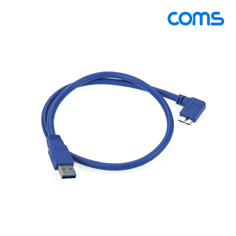 Coms USB 3.0/Micro USB(B) 케이블, 젠더, 꺾임형, Micro B(M) 꺾임/A(M), 60cm