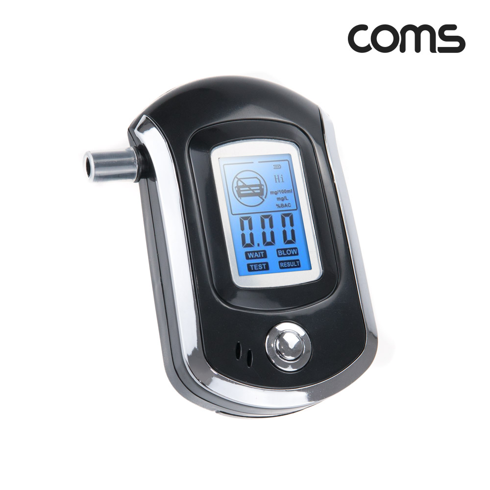 Coms 음주 측정기, 감지기, 테스터기, 알코올 알콜 농도, 운전, 셀프, 휴대용, 0.00% ~ 0.20%
