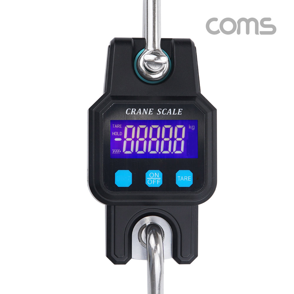 Coms 휴대용 디지털 손저울, 미니 크레인형, 여행 캐리어 가방 무게 측정 최대 50g~300kg