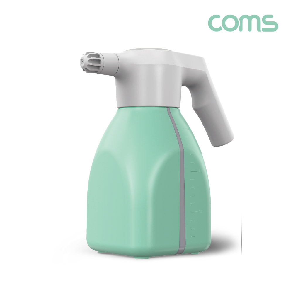 Coms 원터치 전동 분무기 1.5L 대형, 자동분사, 대용량, 원예 청소 세차 소독 살균, 물뿌리개, 스프레이