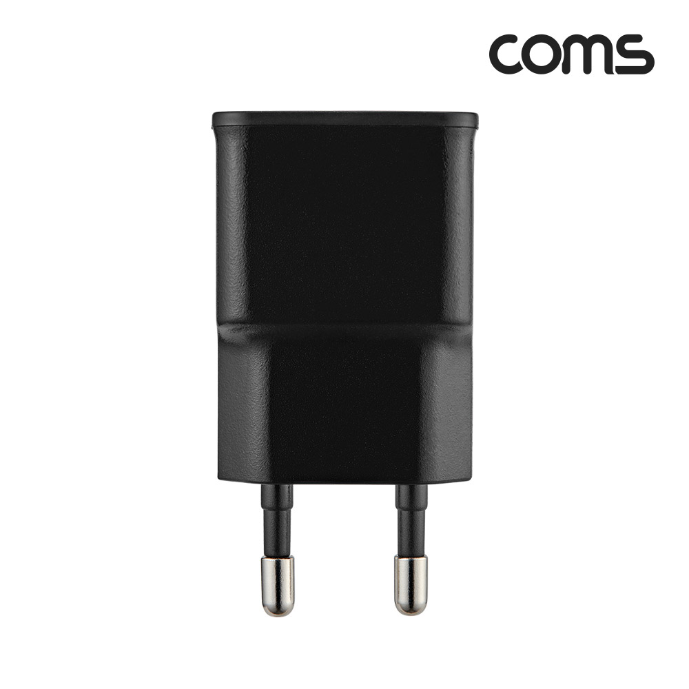 Coms 가정용 충전기 5V 1.2A, 블랙, 케이블 미포함, 컴스