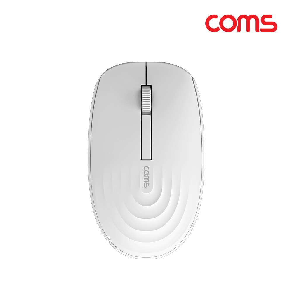 Coms 무소음 무선 옵티컬 마우스 White, 2.4GHz, 좌우대칭형, 무광 센서