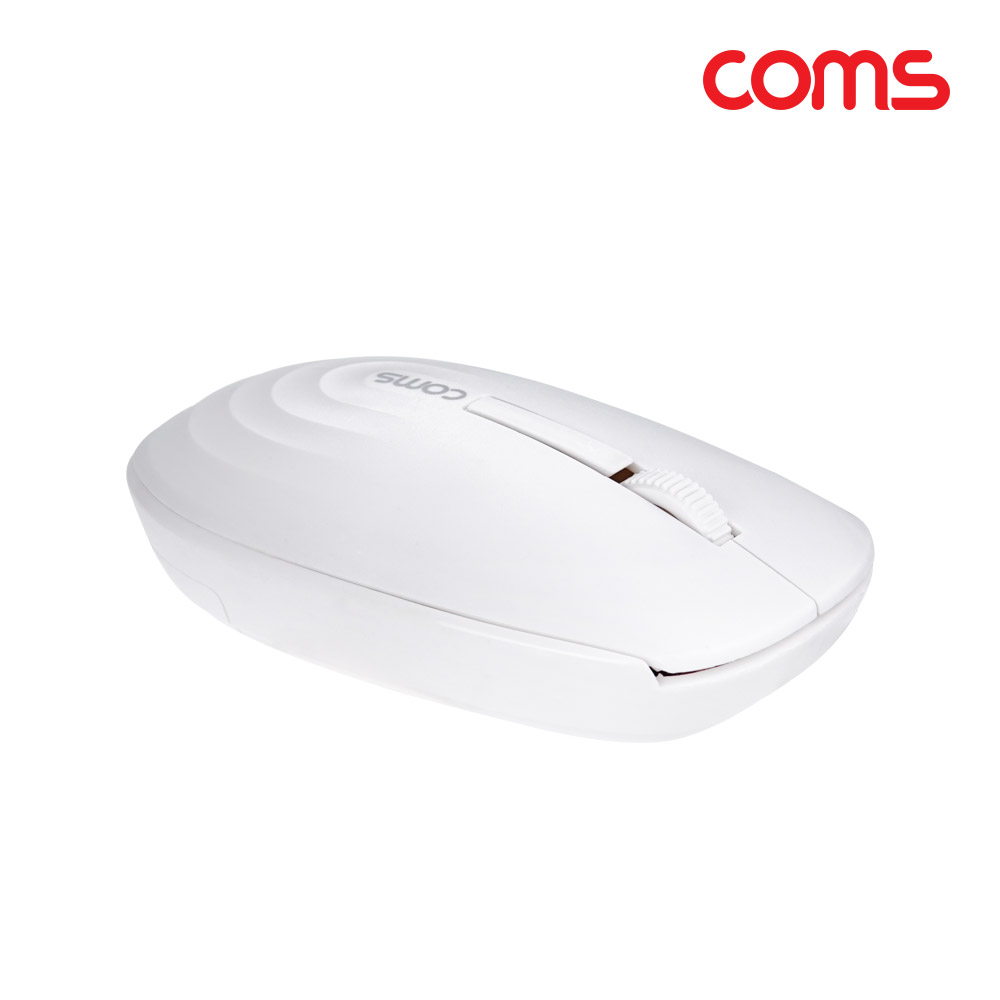 Coms 무소음 무선 옵티컬 마우스 White, 2.4GHz, 좌우대칭형, 무광 센서