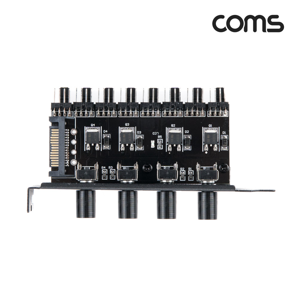 Coms 쿨러 팬 속도 조절기, 전원(12V) 분배 변환기, SATA 전원 to 4P x 6, 다이얼 4EA