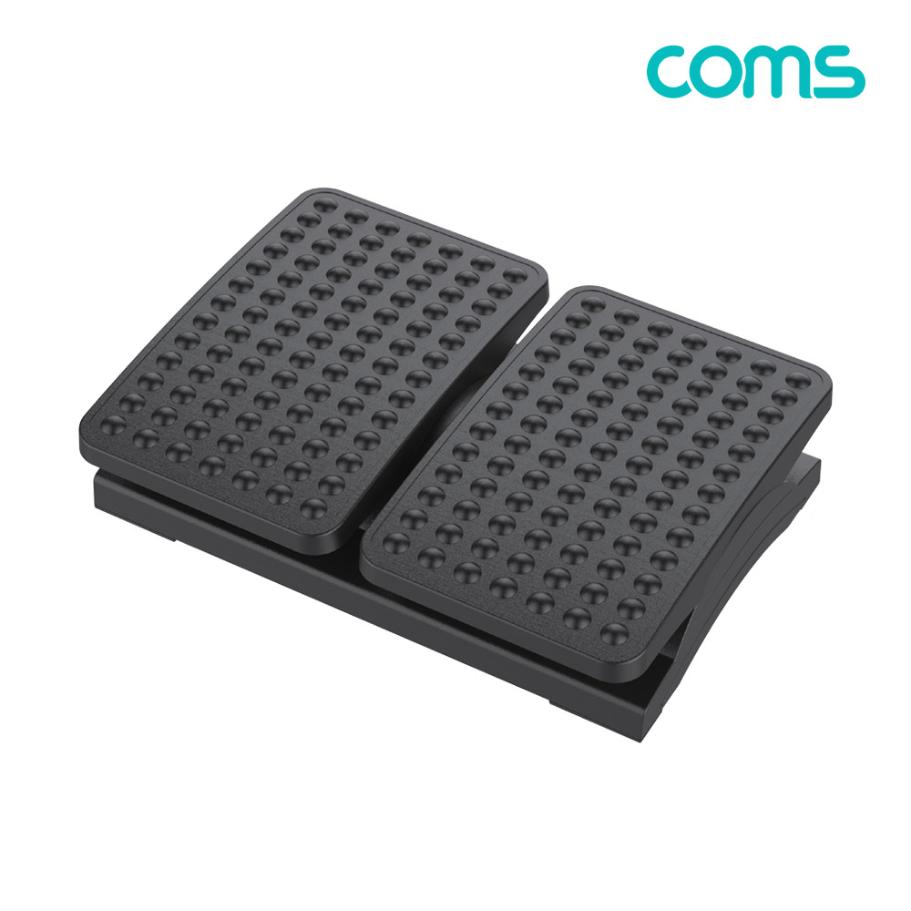 Coms 좌우 분리형 발 받침대, 양발 분리, 풋레스트, FOOT REST, 각도조절 0~25도, 책상, 사무실, 가정용, 각도조절