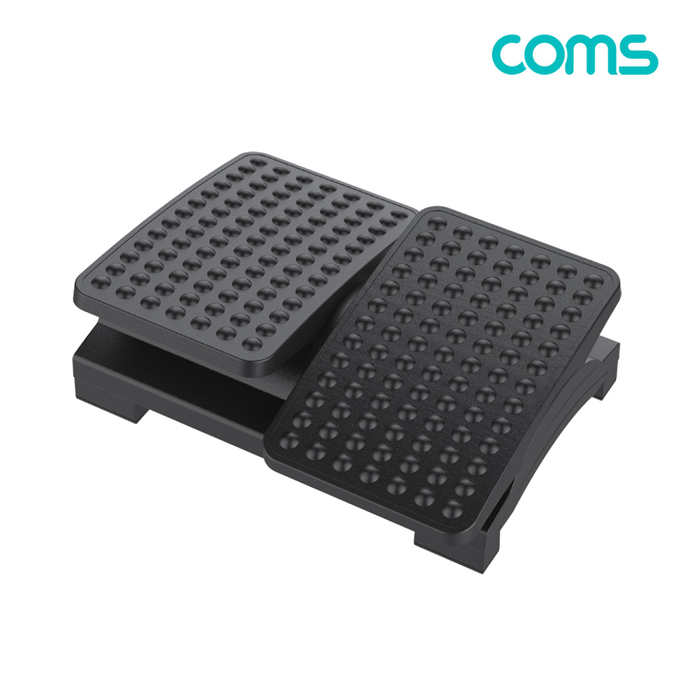Coms 좌우 분리형 발 받침대, 양발 분리, 풋레스트, FOOT REST, 각도조절 0~25도, 책상, 사무실, 가정용, 각도조절