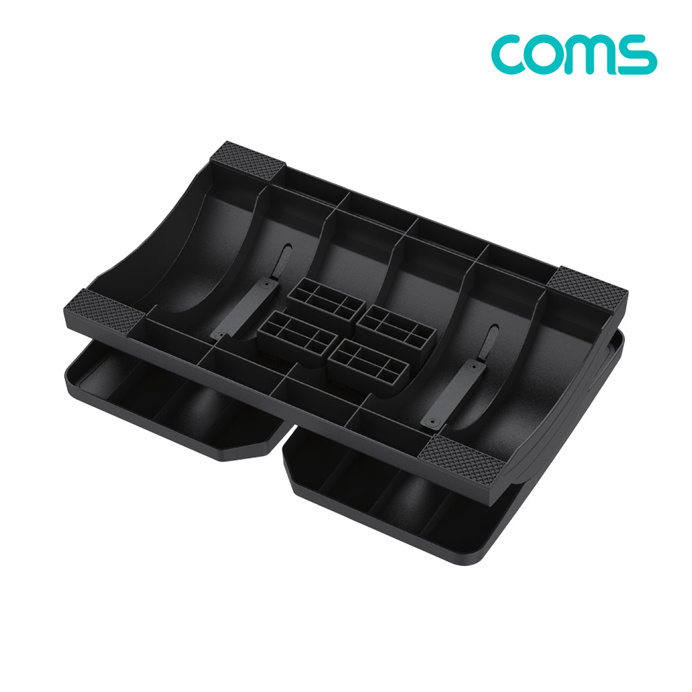 Coms 좌우 분리형 발 받침대, 양발 분리, 풋레스트, FOOT REST, 각도조절 0~25도, 책상, 사무실, 가정용, 각도조절