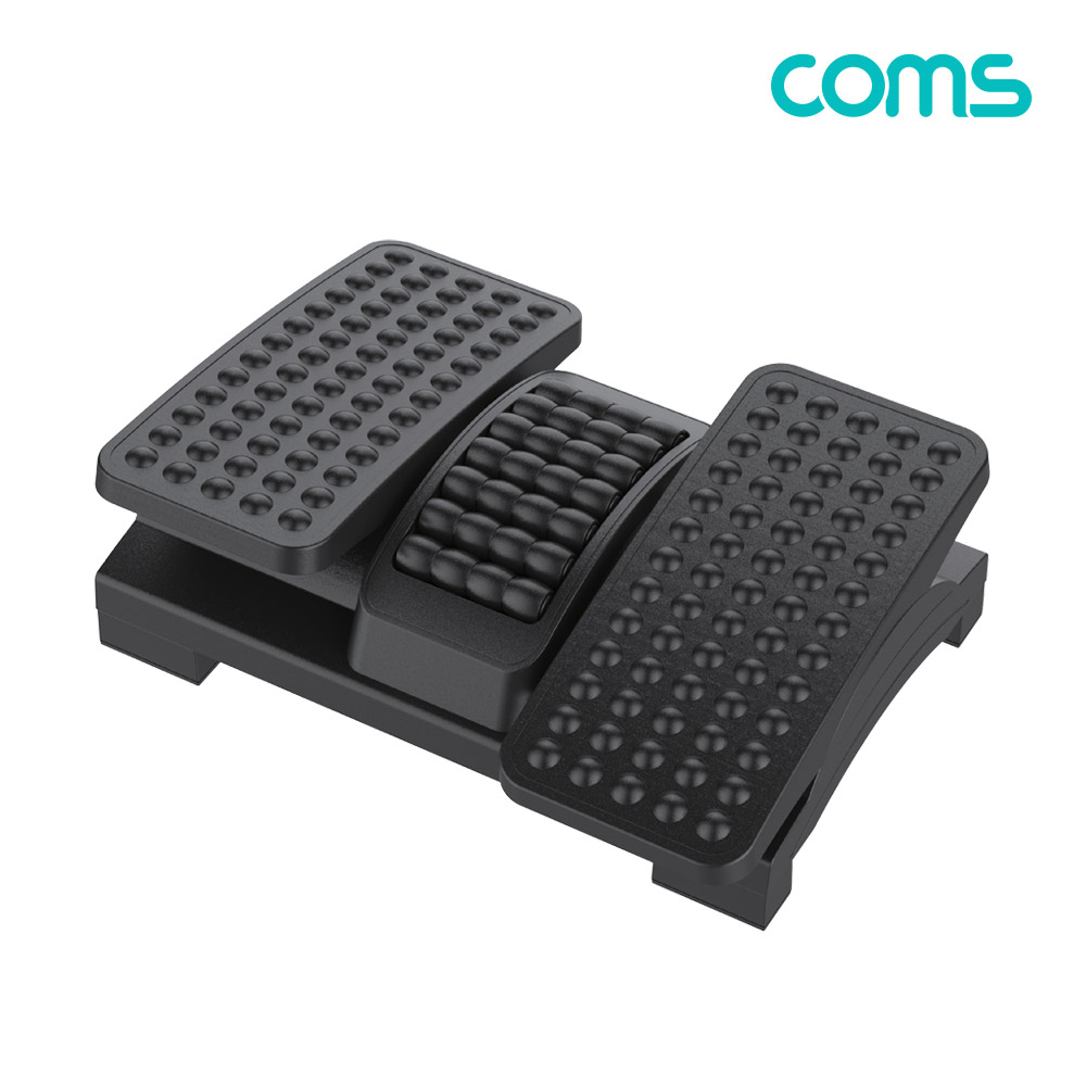 Coms 좌우 분리형 발 받침대/중앙 지압판, 양발 분리, 풋레스트, FOOT REST, 각도조절 0~25도, 책상, 사무실, 가정용, 각도조절