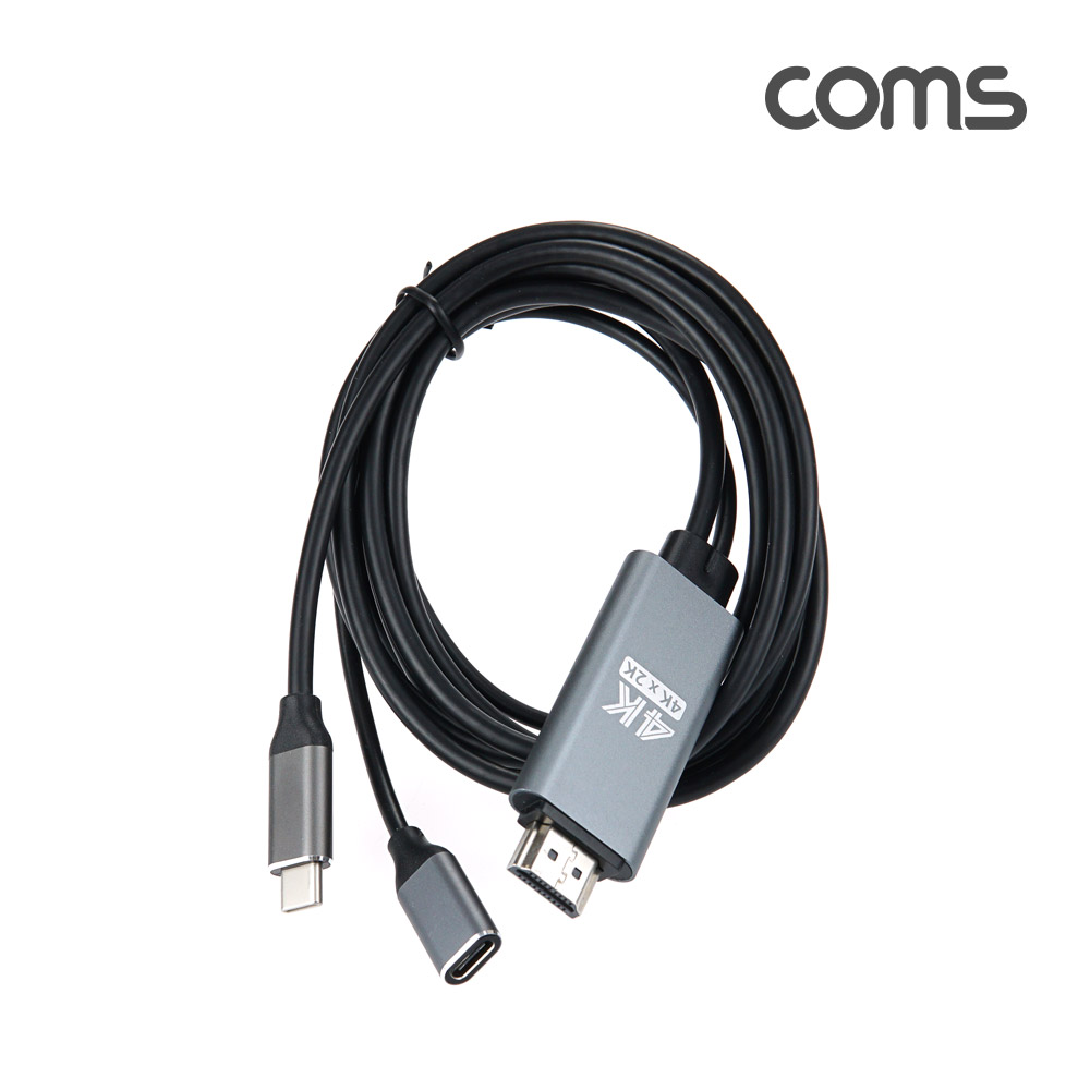 Coms USB 3.1 컨버터 케이블 / Type C to HDMI 2.0 / 4K@60Hz / C 타입 PD 고속충전 / 3M