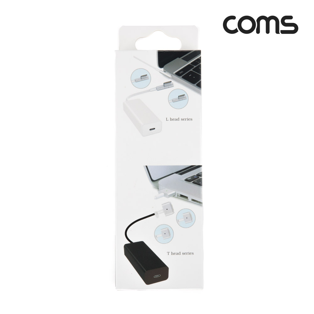 Coms Type C 전원변환 어댑터 85W(OutPut) Black 맥세이프/MagSafe2 구형 노트북 마그네틱 충전 젠더 T형
