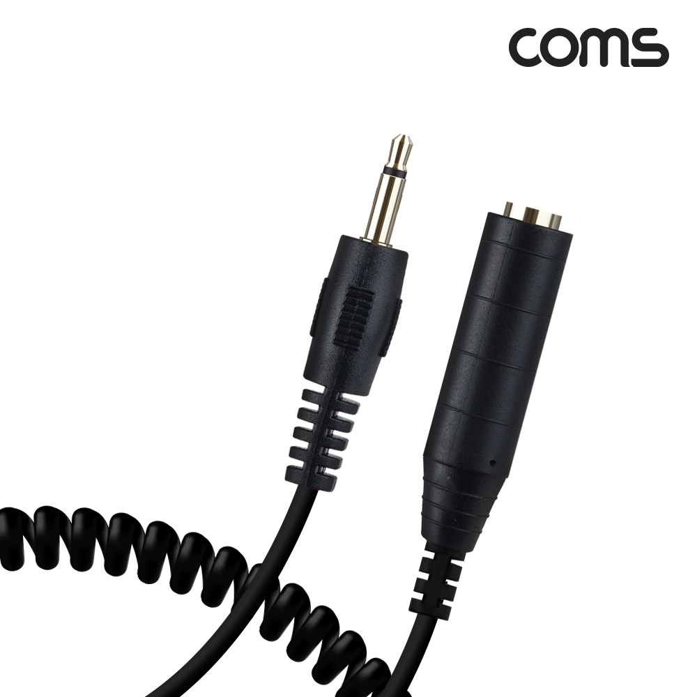 Coms AV 스프링 케이블, 6.5(F) to 3.5 Mono 모노(M) 30cm~80cm, 오디오 변환