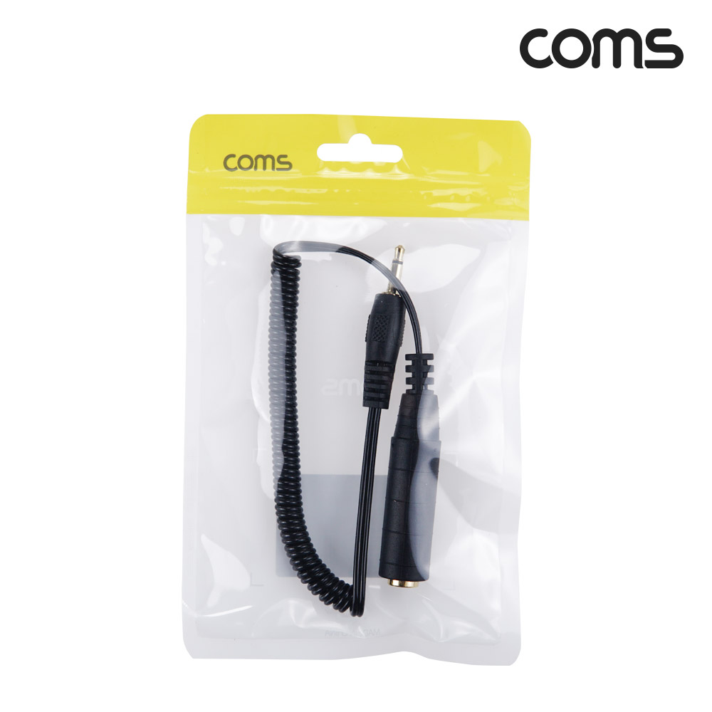 Coms AV 스프링 케이블, 6.5(F) to 3.5 Mono 모노(M) 30cm~80cm, 오디오 변환