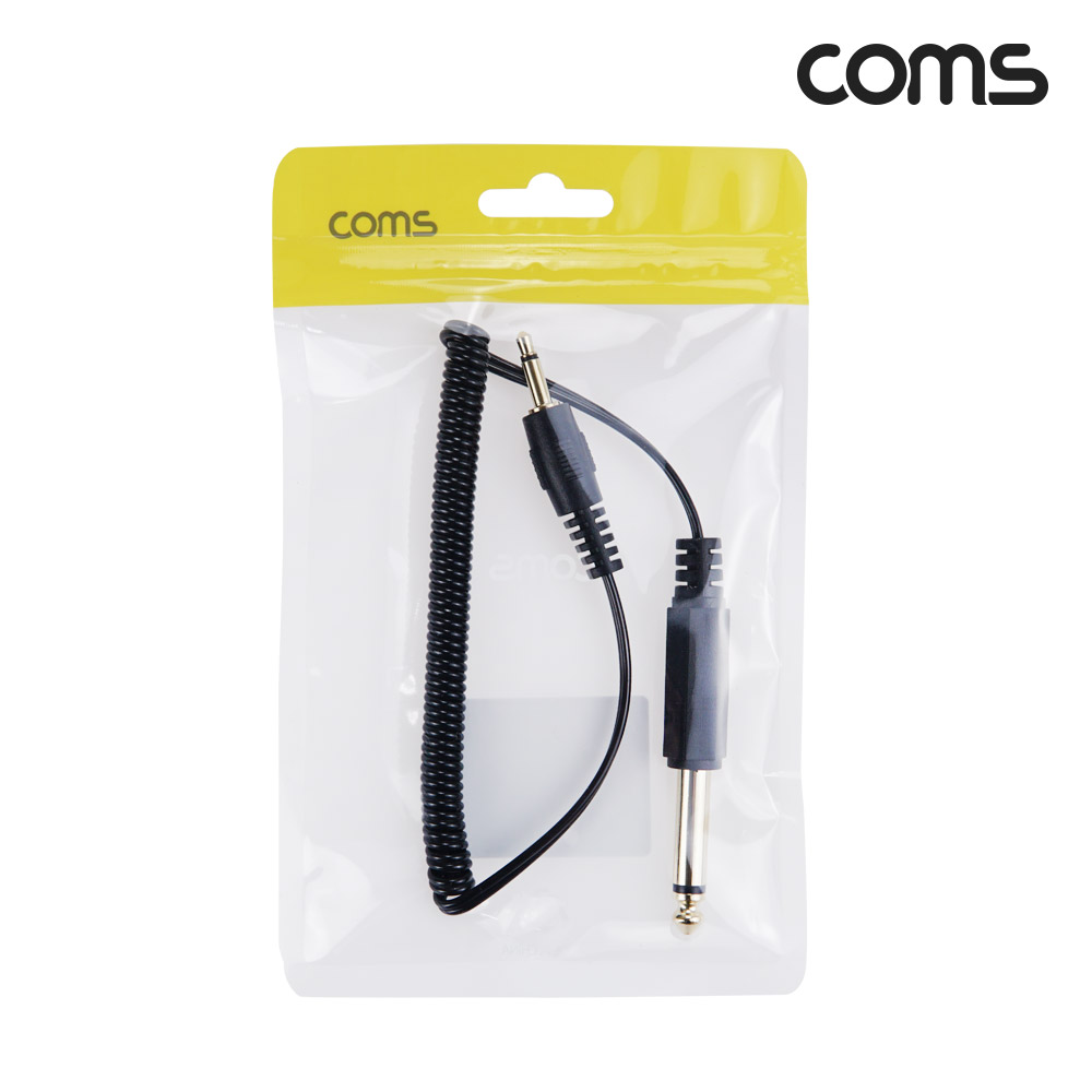 Coms AV 스프링 케이블, 6.5 to 3.5, Mono 모노(M to M) 30cm~80cm, 오디오 변환