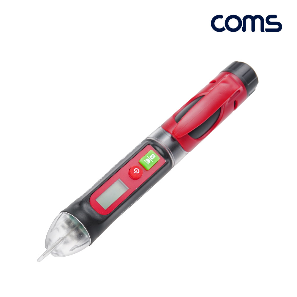 Coms 전압 감지기, 경보음, 테스터기(전압용) LED 후레쉬 라이트, AC 12~1000V 50/60Hz 측정