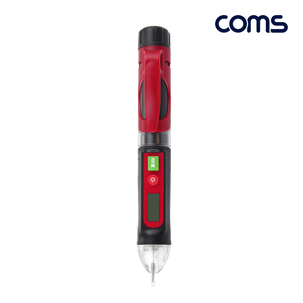 Coms 전압 감지기, 경보음, 테스터기(전압용) LED 후레쉬 라이트, AC 12~1000V 50/60Hz 측정