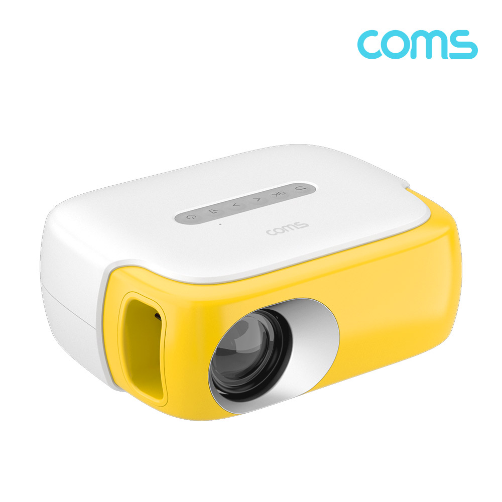 Coms 미니 LED 빔프로젝터, 소형, 1000루멘, HDMI USB AV, 영사기, 640 x 360, 1080P입력