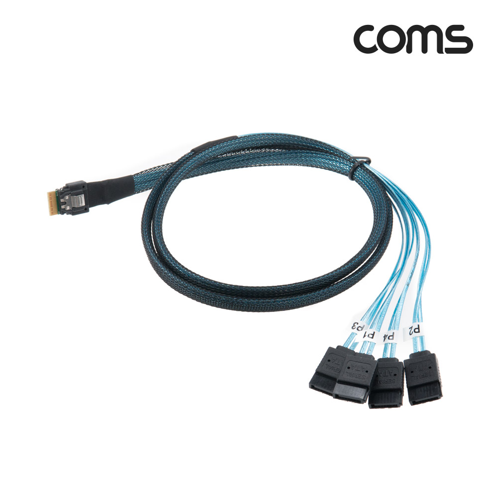 Coms SAS(SFF-8654/SATAx4) 케이블, Mini SAS 38P to SATAx4