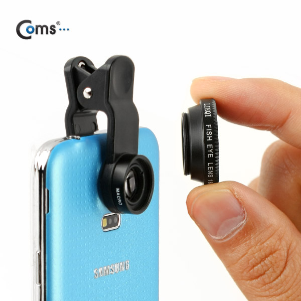 Coms 스마트폰 카메라 확대경(3 in 1), LQ-003 피쉬아이/와이드/매크로
