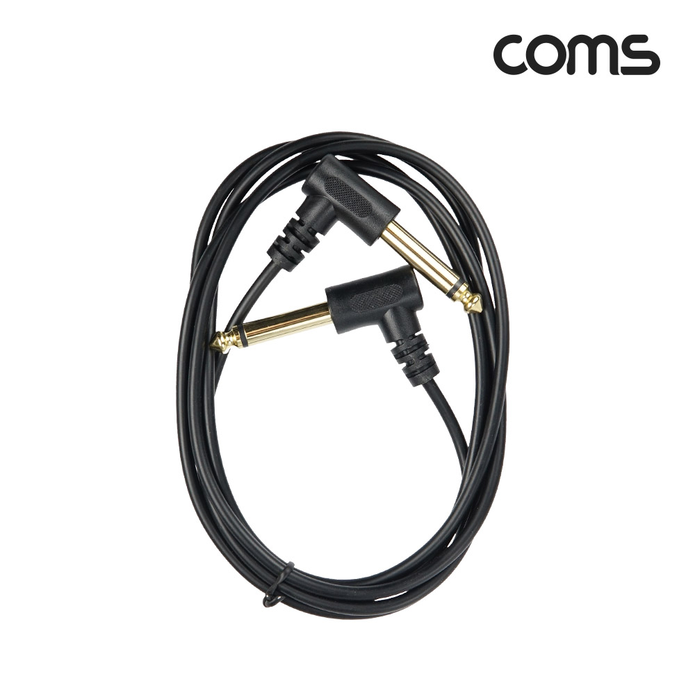 Coms 모노 케이블 1.5M AUX Mono 6.35mm M/M 꺾임 꺽임