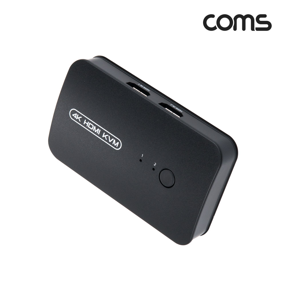 Coms HDMI KVM 스위치 선택기 2:1 PC 2대연결 USB 3포트 주변장치연결 원거리 조작