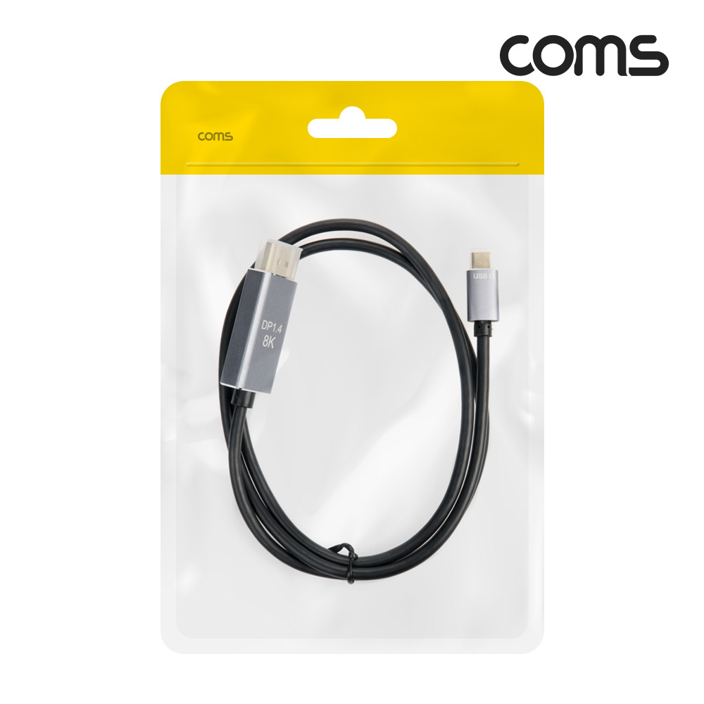 Coms USB 3.1 Type C to 디스플레이포트 변환 케이블 1M 컨버터 C타입 to DP Displayport 1.4 8K@60Hz UHD