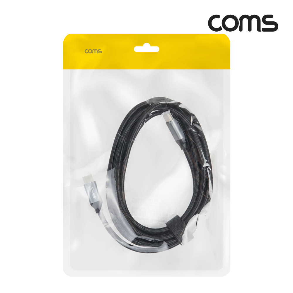 Coms USB 3.1(Type C) GEN2 PD 고속충전 케이블 100W 5A E-Marker 이마커 4K 60Hz UHD 데이터전송 메쉬 10G C타입 M/M 3M