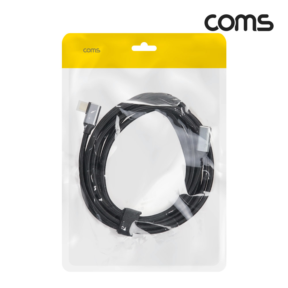 Coms USB 3.1(Type C) GEN2 PD 고속충전 꺾임 연장 케이블 100W 5A E-Marker 이마커 4K 60Hz UHD 데이터전송 메쉬 꺽임 10G C타입 M/M 3M