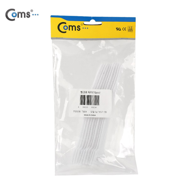 Coms 벨크로 타이(10pcs), MGT-150, 150mm/White/케이블 타이
