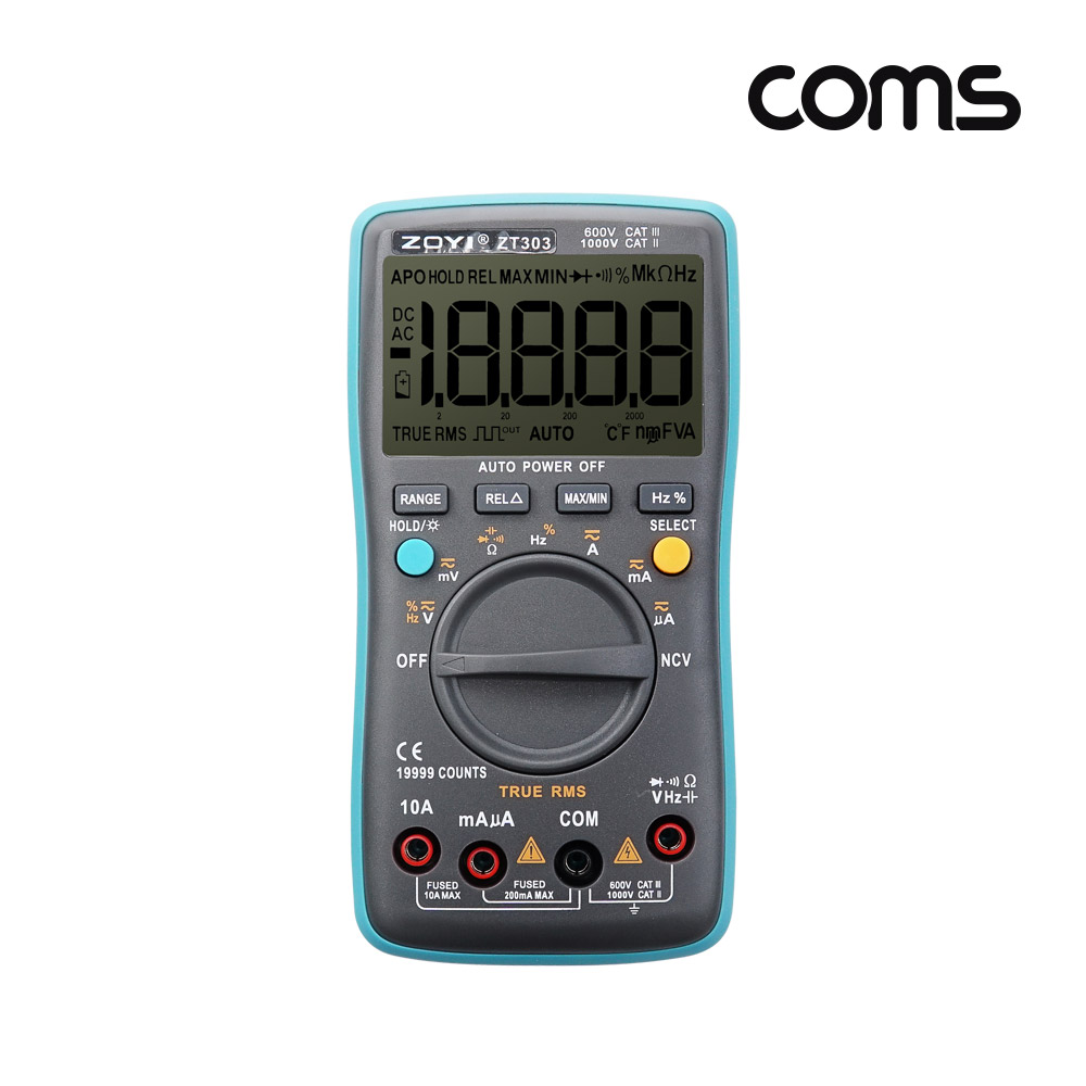 Coms 초정밀 디지털 테스터기 19999 counts DC AC 주파수 저항 19999Ω 전자파