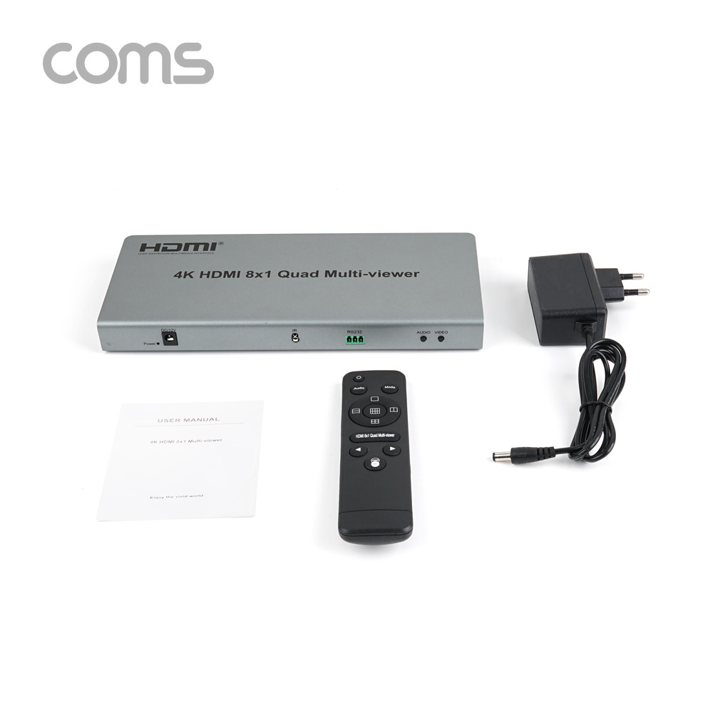 Coms HDMI 화면 분할기 8x1 8 Input 1 Output 멀티뷰어