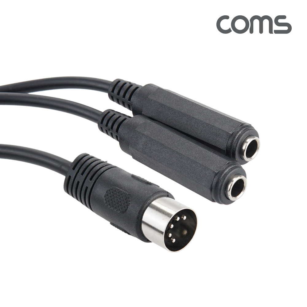 Coms 6.5mm 모노x2 to 미디 변환 케이블 50cm