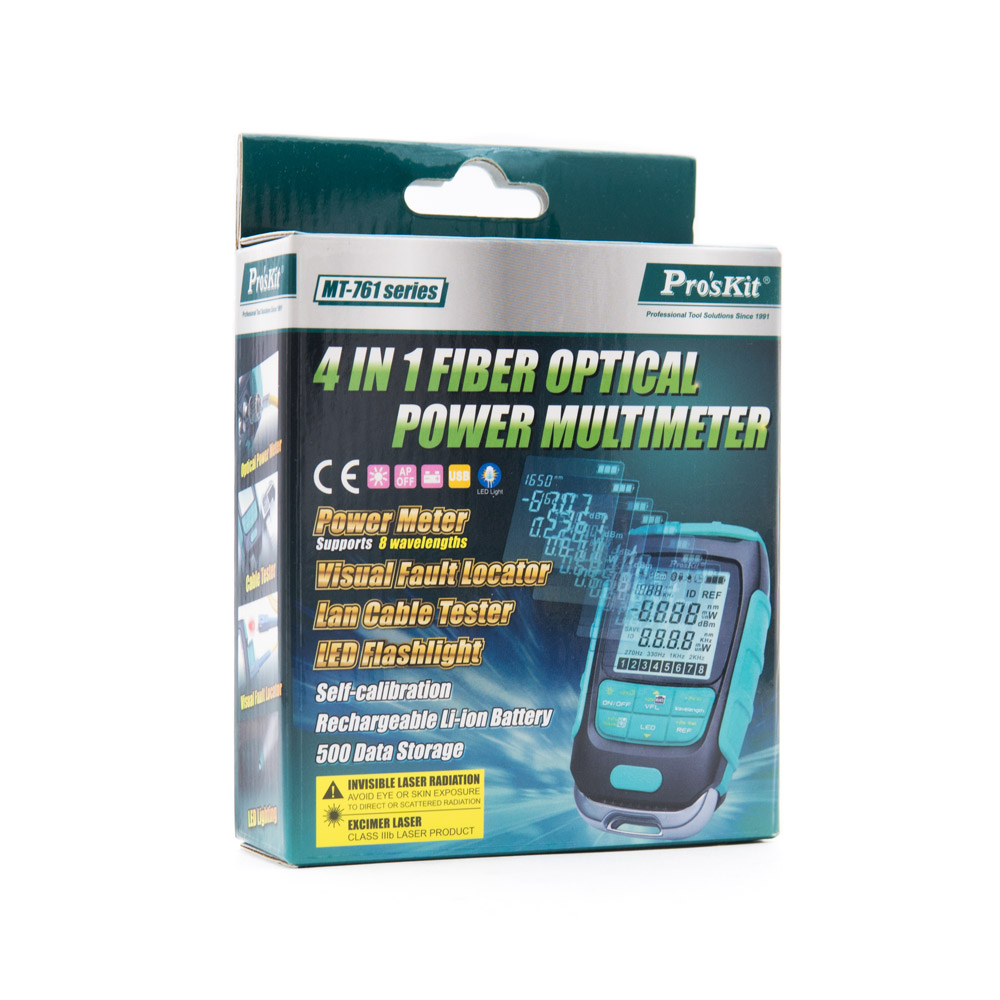 PROKIT (MT-7615) 4 in 1 광 전원 테스터기 8파장 -70dB ~ +10dB 광테스터기 광케이블 휴대용 Fiber Optic, 15mW