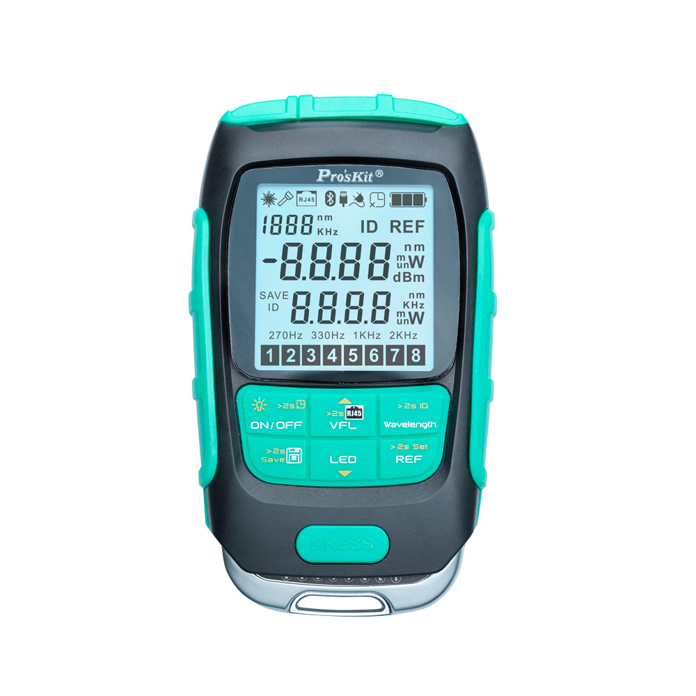 PROKIT (MT-7616) 4 in 1 광 전원 테스터기 8파장 -70dB ~ +10dB 광테스터기 광케이블 휴대용 Fiber Optic, 30mW
