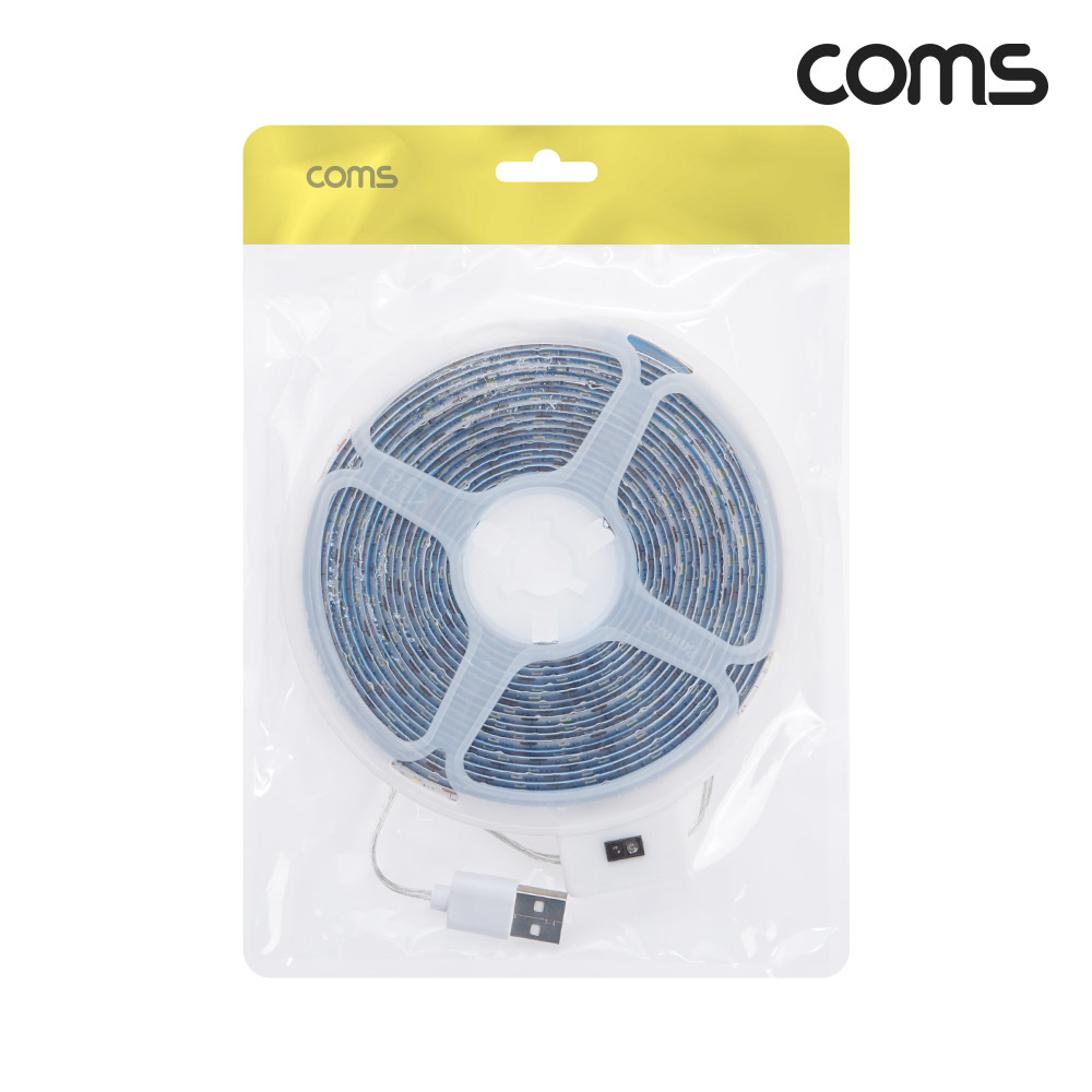 Coms 붙이는 USB 5V LED 줄조명 슬림형 5M 2700K 띠형 라인조명 동작감지 모션센서 자동점등소등