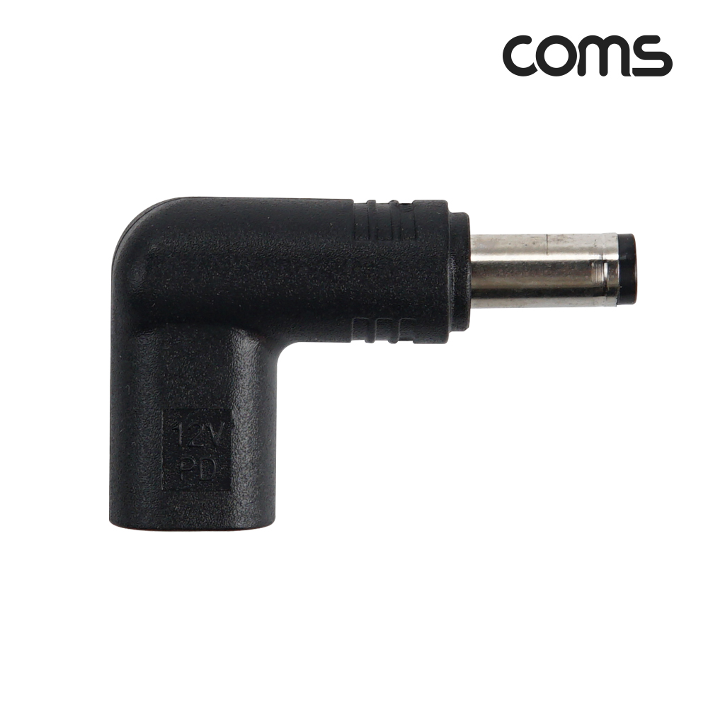 Coms USB 3.1(Type C) 노트북 젠더 DC 5.5 내경 2.5 변환 12V, 꺾임 꺽임